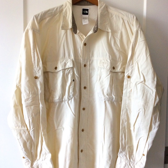 The North Face Other - The North Face Mens Outdoor Long sleeve Button-up -Large - Natural